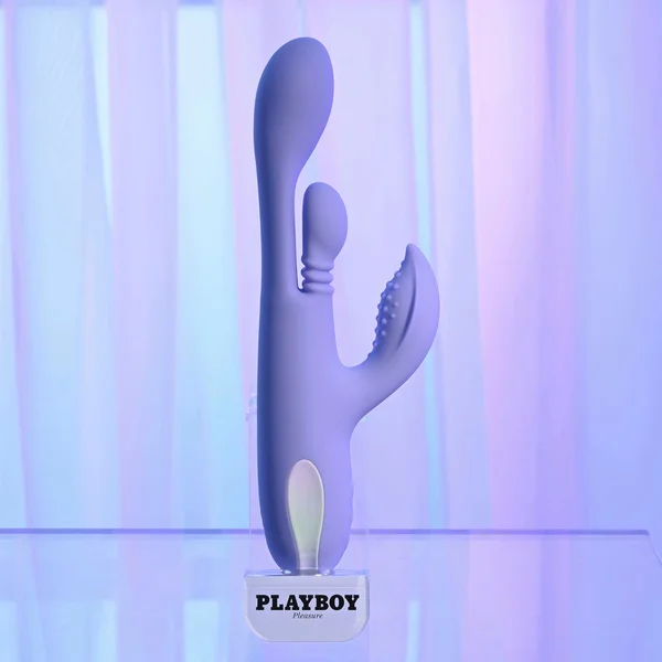 Playboy Pleasure NUBBIN RUBBIN - Purple 24.1 cm USB Rechargeable Thrusting Rabbit Vibrator — image 15 of 18
