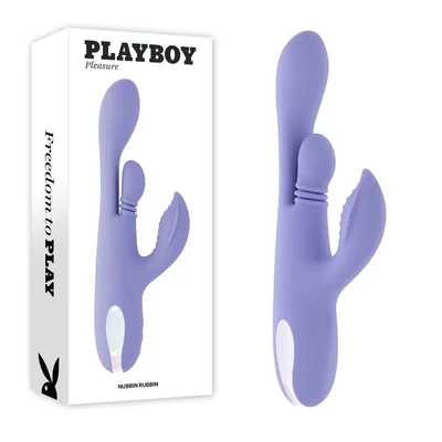 playboy pleasure nubbin rubbin purple 241 cm usb rechargeable thrusting rabbit vibrator