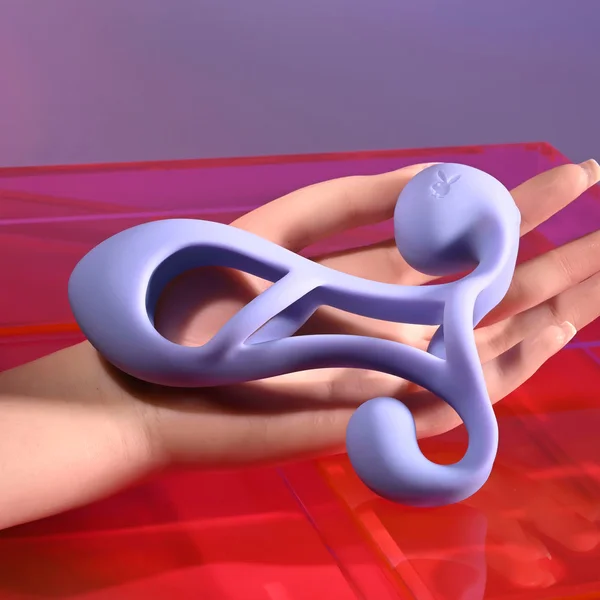 Playboy Pleasure FANTASY CAGE - Purple USB Rechargeable Vibrating Penis Sleeve — image 15 of 18