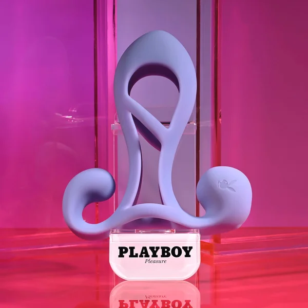 Playboy Pleasure FANTASY CAGE - Purple USB Rechargeable Vibrating Penis Sleeve — image 11 of 18