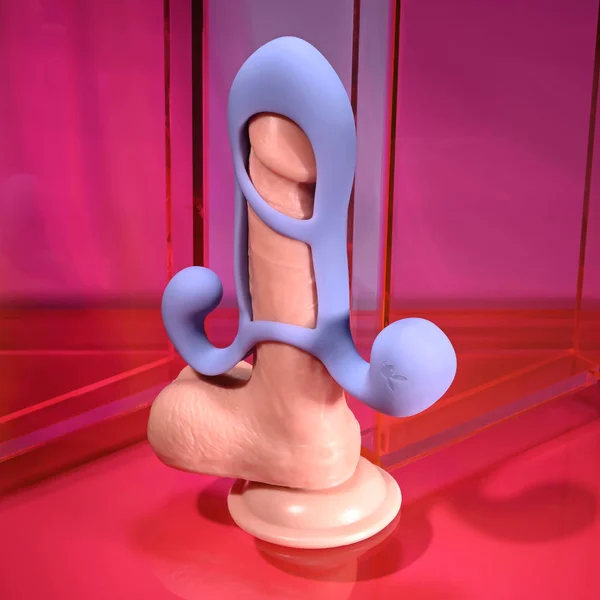 Playboy Pleasure FANTASY CAGE - Purple USB Rechargeable Vibrating Penis Sleeve — image 3 of 18