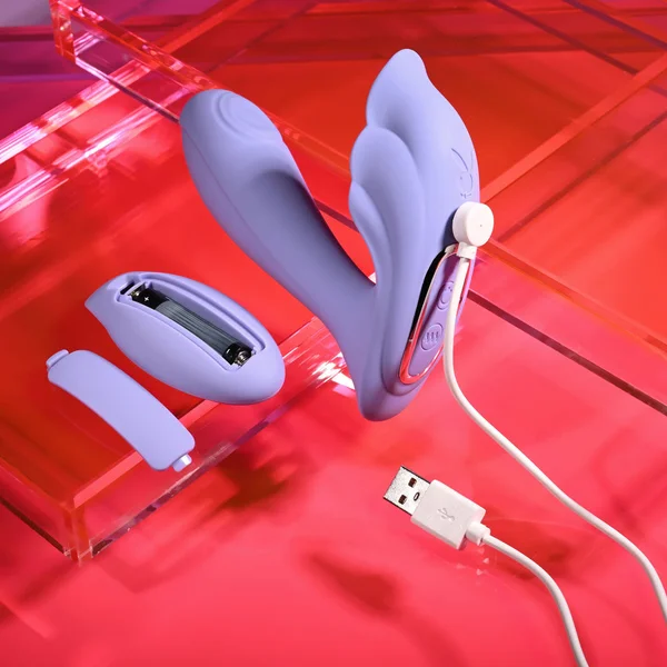 Playboy Pleasure LILAC FANTASY - Purple 13.5 cm USB Rechargeable Tapping Vibrator with Remote — image 18 of 18