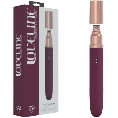 loveline the traveler burgundy burgundy 176 cm usb rechargeable vibrator with lube applicator