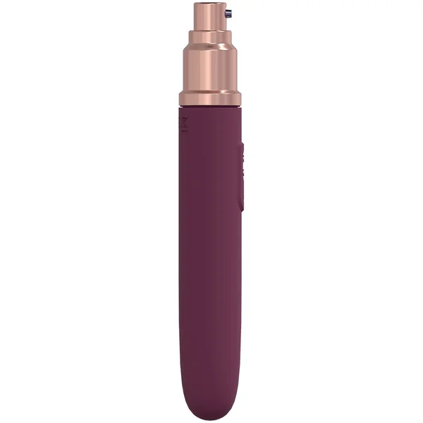 LOVELINE The Traveler - Burgundy - Burgundy 17.6 cm USB Rechargeable Vibrator with Lube Applicator — image 4 of 5