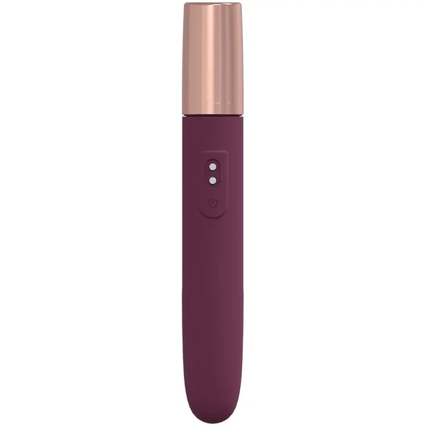 LOVELINE The Traveler - Burgundy - Burgundy 17.6 cm USB Rechargeable Vibrator with Lube Applicator — image 3 of 5