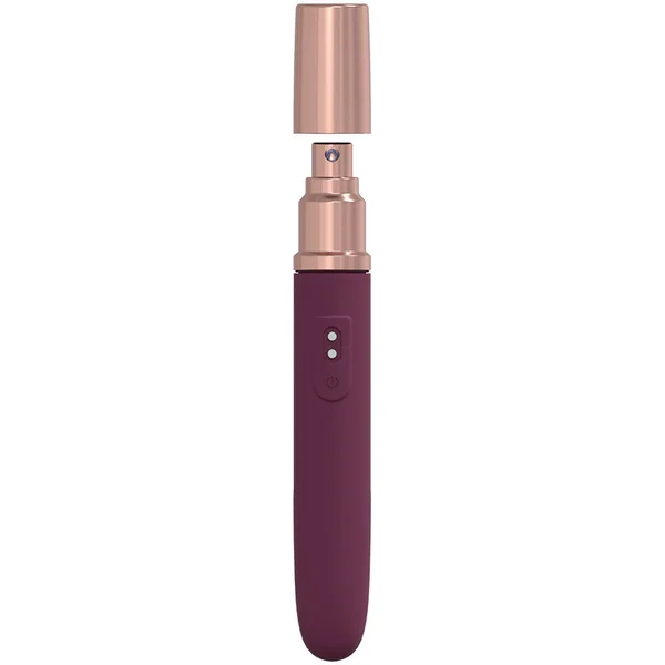 LOVELINE The Traveler - Burgundy - Burgundy 17.6 cm USB Rechargeable Vibrator with Lube Applicator — image 2 of 5
