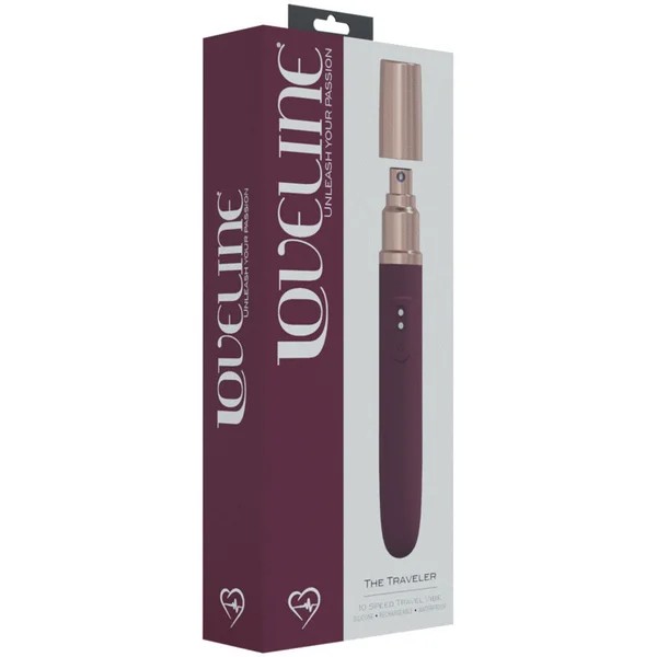 LOVELINE The Traveler - Burgundy - Burgundy 17.6 cm USB Rechargeable Vibrator with Lube Applicator — image 5 of 5