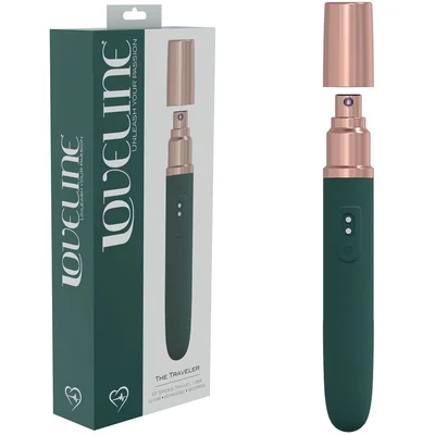 loveline the traveler green green 176 cm usb rechargeable vibrator with lube applicator