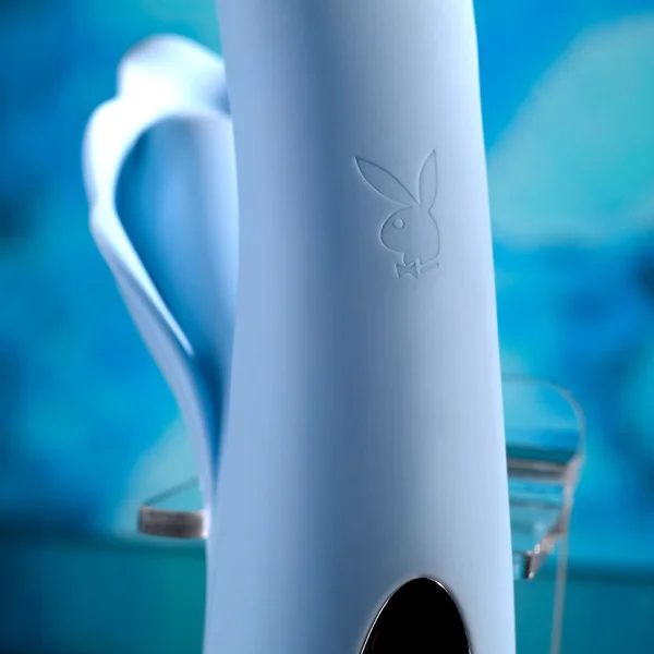 Playboy Pleasure IN BLOOM - Blue 23.5 cm USB Rechargeable Thrusting Tapping & Heating Dual Vibrator — image 5 of 18