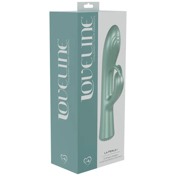 LOVELINE La Perla I - Green - Pearlescent Green 19.2 cm USB Rechargeable Rabbit Vibrator — image 4 of 4