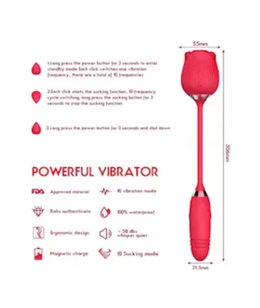 Amore Suction Rose And Thrusting Vibrator — image 3 of 3