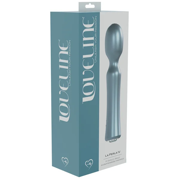 LOVELINE La Perla IV - Blue - Pearlescent Blue 19.2 cm USB Rechargeable Massage Wand — image 3 of 3