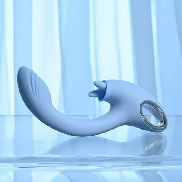 Playboy Pleasure SAPPHIRE SKY - Blue 21.6 cm USB Rechargeable Vibrator with Double Tongue Stimulator — image 3 of 18