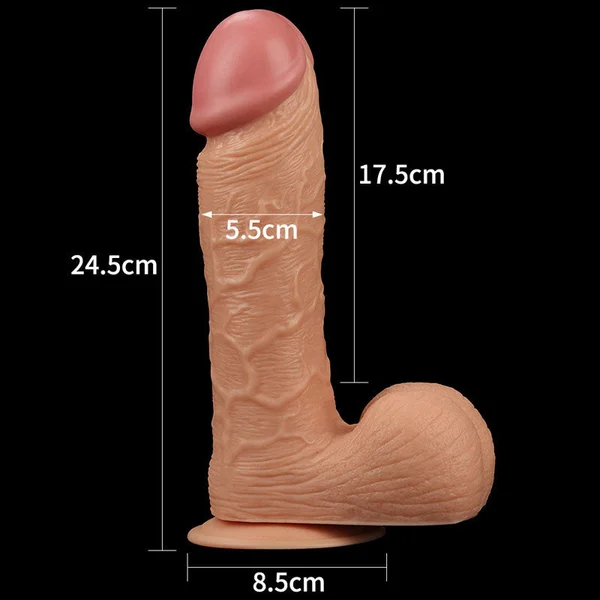 King Size 9'' Realistic Dildo - Flesh 23 cm Dong — image 4 of 8