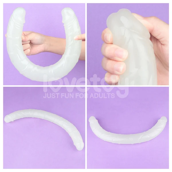 Lumino Play 18.5'' Double Dildo - Glow in the Dark Blue 47 cm Double Dong — image 5 of 7