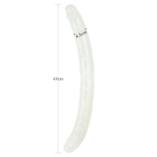 Lumino Play 18.5'' Double Dildo - Glow in the Dark Blue 47 cm Double Dong — image 7 of 7