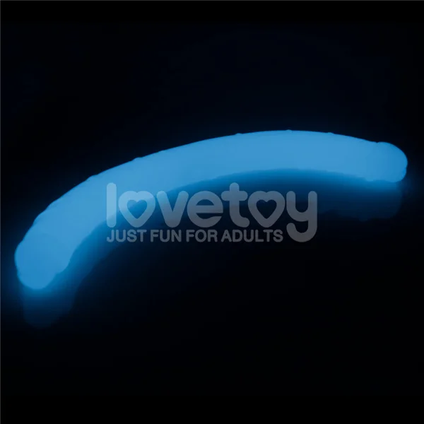 Lumino Play 18.5'' Double Dildo - Glow in the Dark Blue 47 cm Double Dong — image 3 of 7