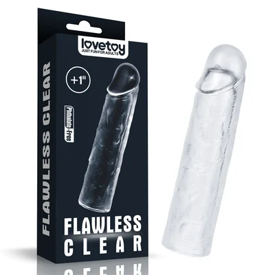 flawless clear penis sleeve 1 clear 25 cm penis extender sleeve