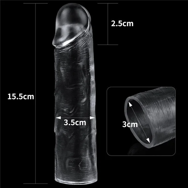 Flawless Clear Penis Sleeve 1'' - Clear 2.5 cm Penis Extender Sleeve — image 3 of 9
