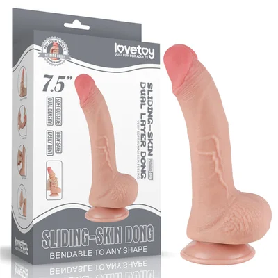 sliding skin dual layer dong flesh 195 cm 75 dong with flexible skin