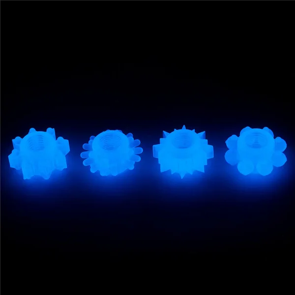 Lumino Play Penis Rings 4 Pack - Glow in the Dark Blue Cock Rings - Set of 4 — image 6 of 9