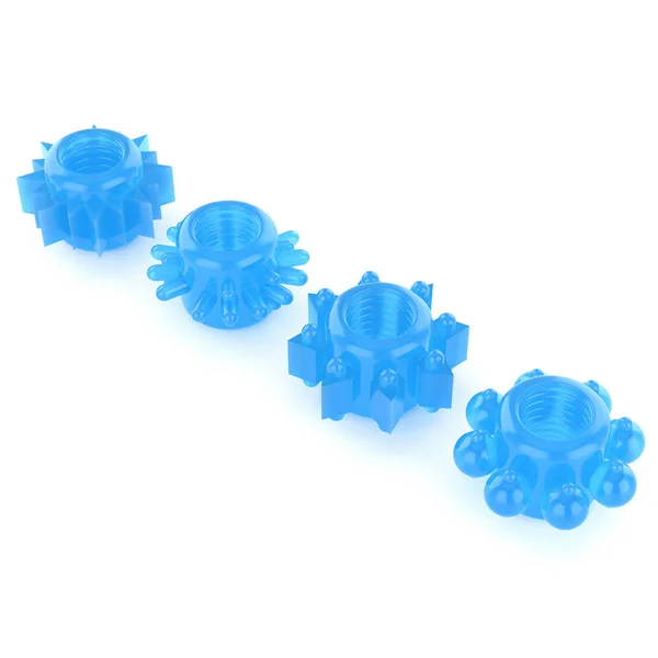 Lumino Play Penis Rings 4 Pack - Glow in the Dark Blue Cock Rings - Set of 4 — image 5 of 9