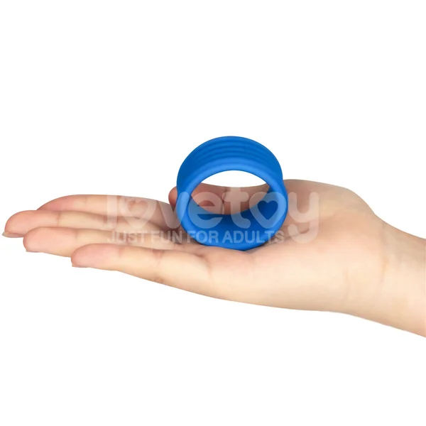 Pinnacle Pro Deep Rib Grip - Blue Cock Ring — image 3 of 9