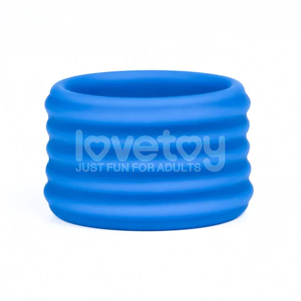 Pinnacle Pro Deep Rib Grip - Blue Cock Ring — image 5 of 9