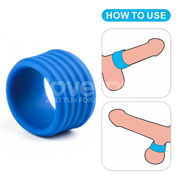 Pinnacle Pro Deep Rib Grip - Blue Cock Ring — image 8 of 9