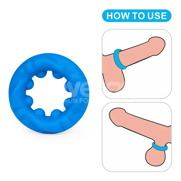 Pinnacle Pro Ridge Bump Stretcher - Blue Cock Ring — image 8 of 9