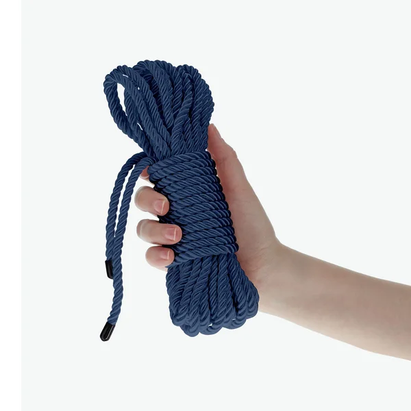OUCH! Bondage Rope - 10 M - Navy Blue - Navy Blue Nylon Bondage Rope - 10 metre Length — image 3 of 6