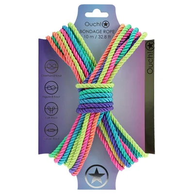 ouch bondage rope 10 m multicolour 2 multicoloured nylon bondage rope 10 metre length