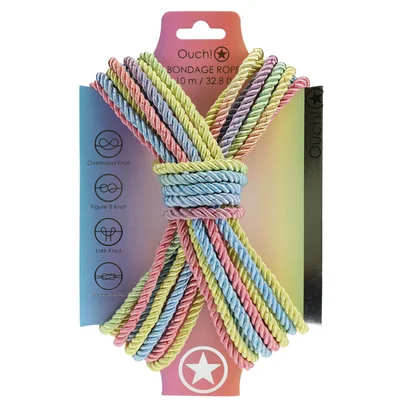ouch bondage rope 10 m multicolour 1 multicoloured nylon bondage rope 10 metre length
