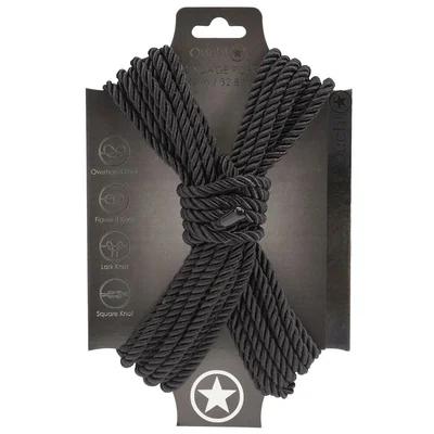 ouch bondage rope 10 m black black nylon bondage rope 10 metre length