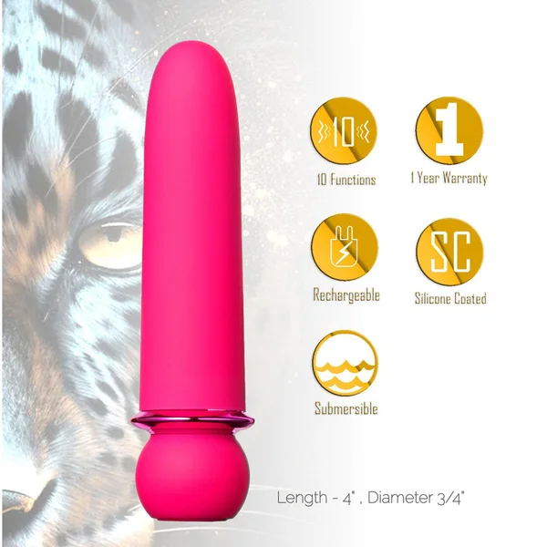 Maia JAGUAR - Pink - Pink 10.1 cm USB Rechargeable Bullet — image 5 of 7