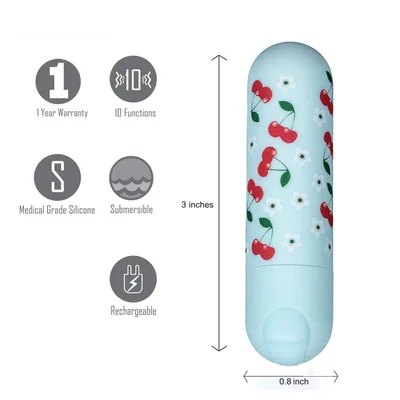 maia sherri baby blue 76 cm usb rechargeable bullet