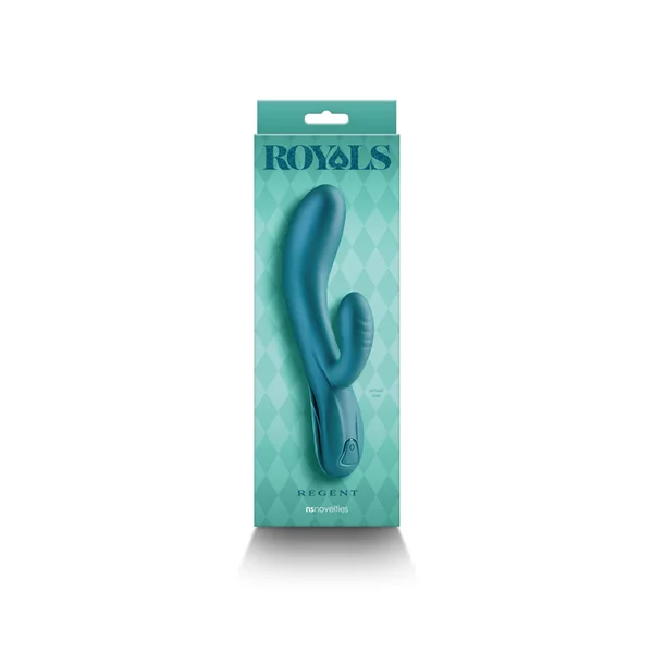 Royals - Regent - Metallic Green - Metallic Green 19.3 cm USB Rechargeable Rabbit Vibrator — image 4 of 5
