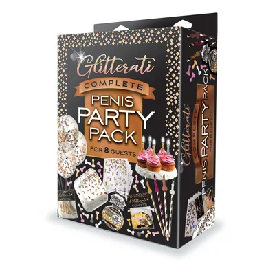 glitterati complete penis party pack party set for 8 people
