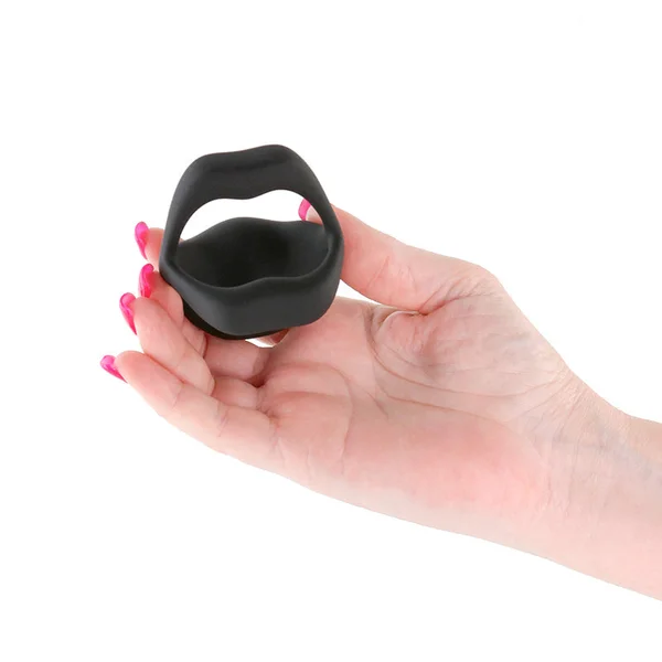 Techno - Strobe - Black - Black USB Rechargeable Vibrating Cock Ring with App Control — image 2 of 4