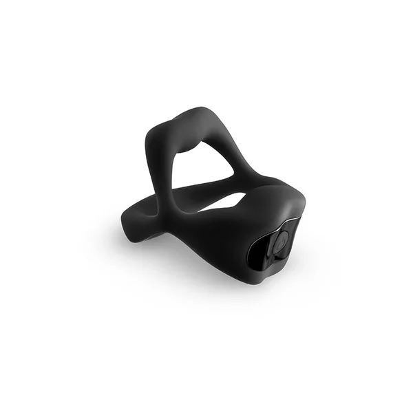 Techno - Strobe - Black - Black USB Rechargeable Vibrating Cock Ring with App Control — image 3 of 4