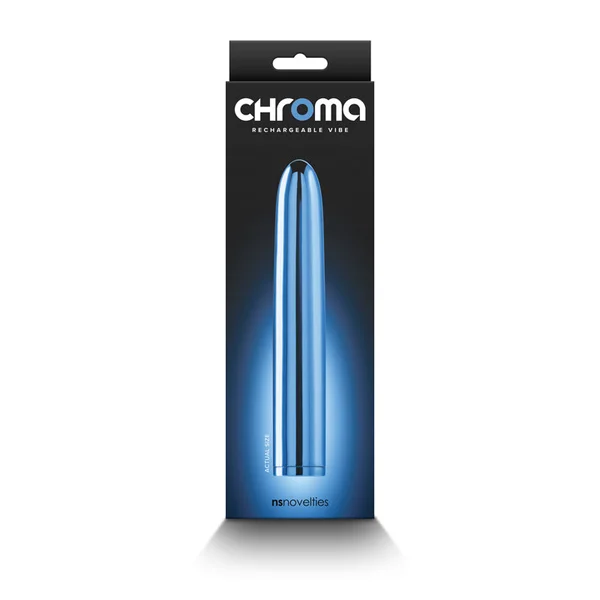 Chroma - Blue - Metallic Blue 17 cm USB Rechargeable Vibrator — image 4 of 5
