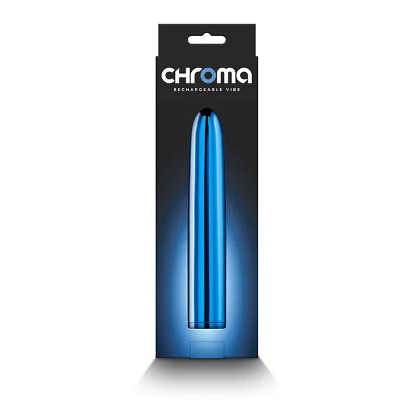 Chroma - Blue - Metallic Blue 17 cm USB Rechargeable Vibrator — image 5 of 5