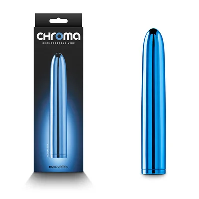 chroma blue metallic blue 17 cm usb rechargeable vibrator
