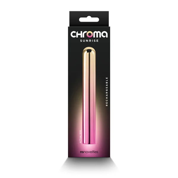 Chroma Sunrise - Large - Metallic Pink/Gold 13.8 cm USB Rechargeable Vibrator — image 4 of 5