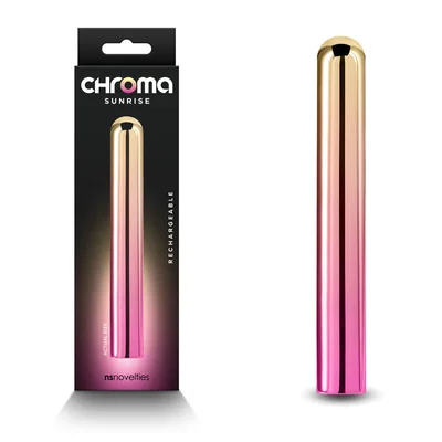 chroma sunrise large metallic pinkgold 138 cm usb rechargeable vibrator