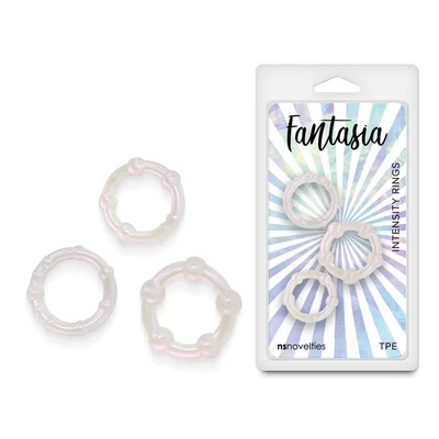 fantasia intensity rings pearl pearlescent beaded cock rings set of 3 sizes