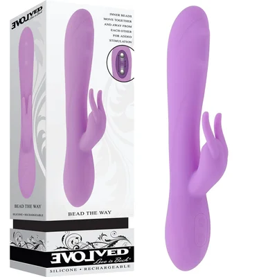 evolved bead the way pink 232 cm usb rechargeable rabbit vibrator
