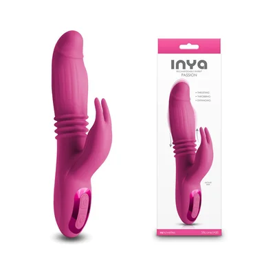 inya passion pink pink 222 cm usb rechargeable thrusting rabbit vibrator