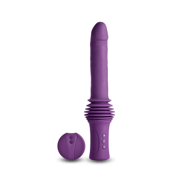 INYA Super Stroker - Purple - Purple 36.8 cm USB Rechargeable Thrusting Vibrator with Remote Control & Stand — image 3 of 6