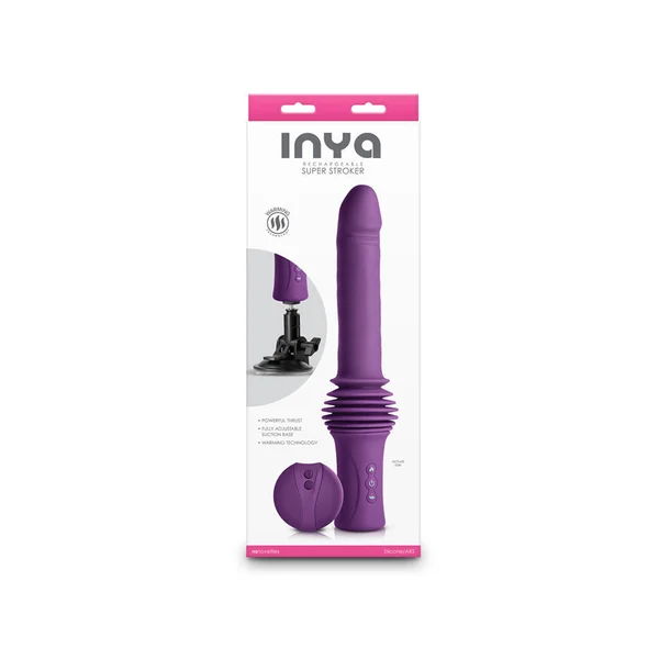 INYA Super Stroker - Purple - Purple 36.8 cm USB Rechargeable Thrusting Vibrator with Remote Control & Stand — image 5 of 6